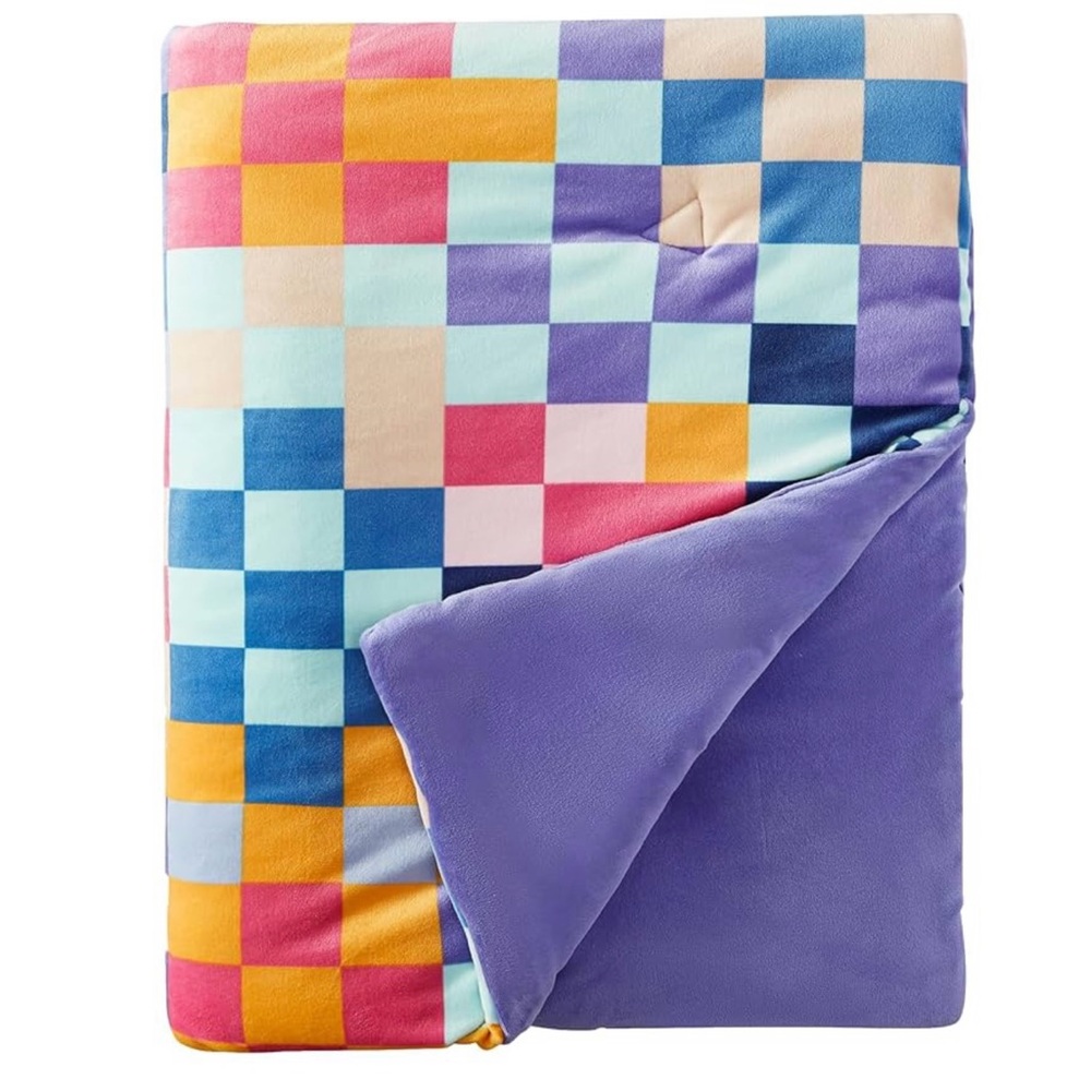 URBAN SHOP Vibrant Multicolor Checkered Throw Blanket - Picture 6 of 9